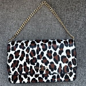 BNWT Kate Spade Animal Print Purse w/ crossbody strap and chain